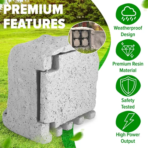 Vista 2 de Skywin Tira de alimentación para exteriores resistente a la intemperie, cubierta de piedra resistente a la intemperie, tira de enchufe