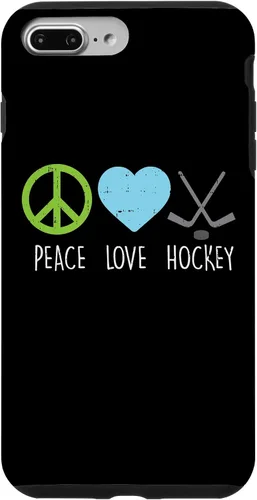 Vista 9 de Funda para iPhone 14 Peace Love Ice Hockey Cool Player Goalie Hippie Hombres Mujeres