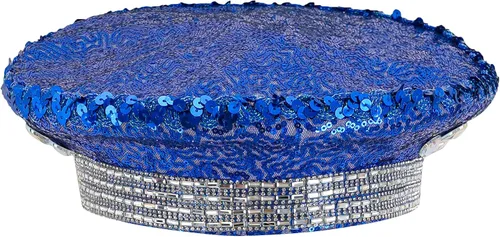Vista 4 de bslingerie Sombrero steampunk con lentejuelas y diamantes de imitación para mujer, para fiesta rave, festival, capitán con gafas