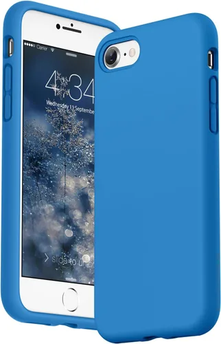 Vista 13 de Surphy - Carcasa de silicona compatible con iPhone SE 2020, iPhone 8, iPhone 7, funda de silicona líquida (con forro de microfibra) para iPhone 7