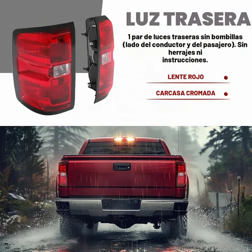 Vista 4 de HECASA Conjunto de Luces Traseras Compatible con Chevy Chevrolet Silverado 2014-2018 1500/2500/3500 HD GMC Sierra 3500 HD Modelo Dually Reemplazo