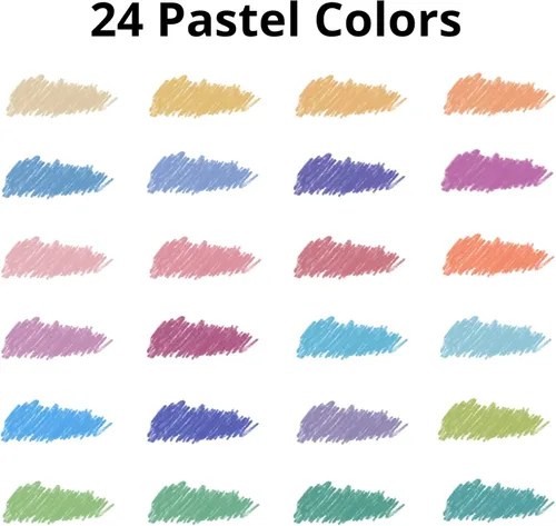 Vista 3 de Lápices de colores pastel Marco Chroma Manga Juego de 24 unidades en caja de metal; dureza 2B, suministros de dibujo profesional para niños