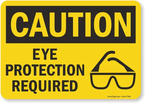 Vista 6 de SmartSign - U9-1533-NP_10x14 "Precaución - Se requiere protección ocular" Plástico negro sobre amarillo de 10 x 14 pulgadas