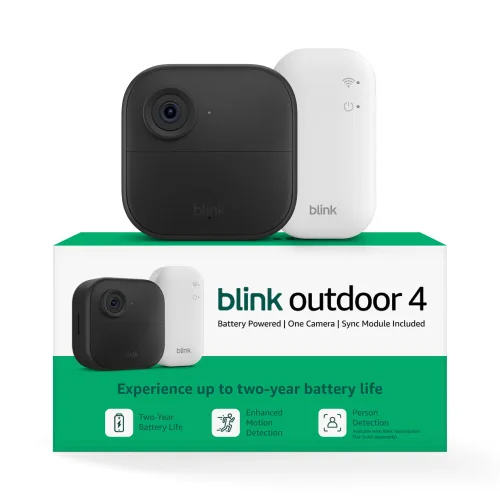 Vista 2 de Blink Outdoor 4: Cámara de seguridad inteligente inalámbrica, dos años de duración de la batería, visión diurna HD de 1080p y nocturna por
