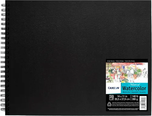Vista 7 de Canson Artist Series - Papel de acuarela Montval, bloc de alambre, 10 x 7 pulgadas, 20 hojas (140 libras/10.58 oz), papel de artista para adultos