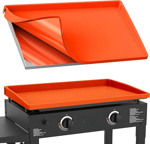 Vista 13 de BANGIE Alfombrilla de silicona de 17 pulgadas para accesorios Blackstone, cubierta antideformación y resistente a los rayos UV para parrilla de mesa
