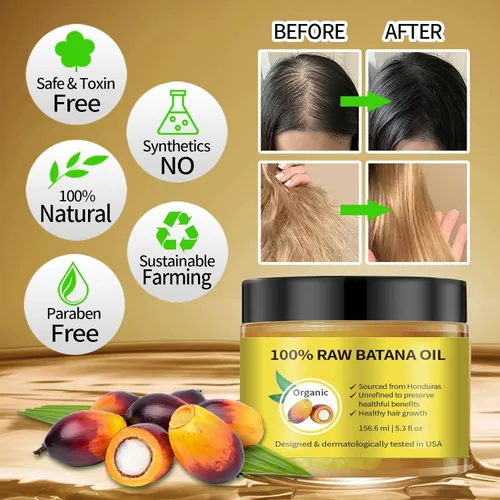 Vista 3 de Aceite de batana para el crecimiento del cabello – Aceite de Ojon orgánico 100% crudo sin refinar de Honduras – Tratamiento capilar prensado en frío