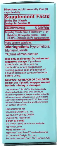 Vista 4 de RepHresh Suplemento probiótico vaginal Pro-B, 30 cápsulas, paquete de 2