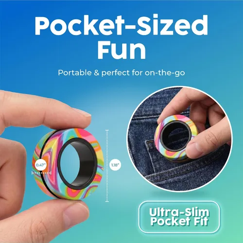 Vista 8 de BUNMO Juguete para la ansiedad, anillos magnéticos, para poner en cesta de Pascua, para adultos, para niños o niñas, genial regalo