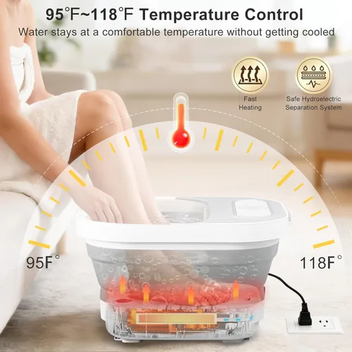 Vista 3 de Bañera plegable para pies con calor y control remoto