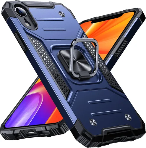 Vista 15 de Anqrp Funda resistente para iPhone 6/7/8/SE/SE2 con soporte de anillo mejorado y agarre, grado militar, a prueba de golpes, resistente y robusta