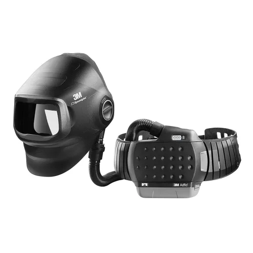 Vista 13 de Casco de soldadura 3M Speedglas G5-01 y conjunto PAPR Adflo de alta altitud, sin ADF, resistente con visera abatible, diseño compacto con suspensión
