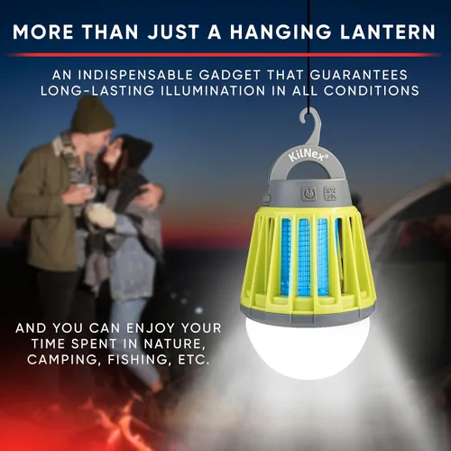 Vista 8 de Linterna de camping con protección contra mosquitos 220 lúmenes Batería recargable, carga USB tipo C Impermeable IP67 Luz blanca y roja