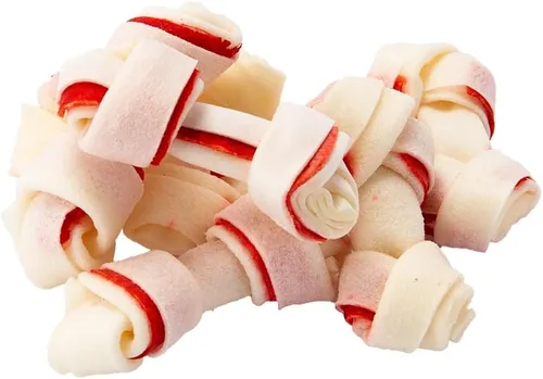 Vista 8 de Dingo 95014 Mini Bones, cuero crudo para perros pequeños, de juguete, rojo, 14