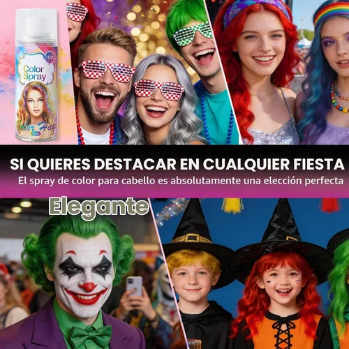 Vista 4 de Spray de color temporal para el cabello, tinte para el cabello rojo, tinte de cabello para mujeres, tinte temporal para el cabello, lavable, fácil