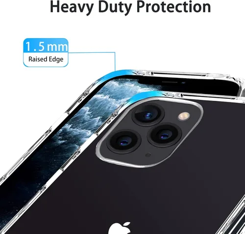 Vista 7 de JJGoo Compatible con iPhone 11 Pro Funda transparente, transparente a prueba de golpes para iPhone 11 Pro, delgada, antiarañazos, carcasa protectora
