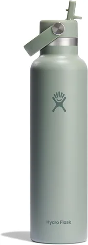 Vista 27 de Hydro Flask Botella de agua – Acero inoxidable aislado – Tapa flexible con pajita de boca estándar, antiderrames, a prueba de fugas y recargable