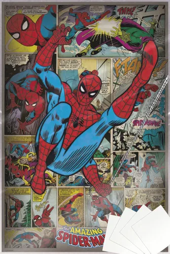 Vista 8 de The Amazing Spider-Man - Póster impreso de Marvel Comics (estilo retro, montaje cómico) (tamaño: 24 x 36 pulgadas) (póster laminado)