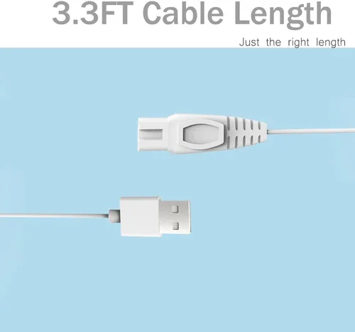 Vista 2 de Cable de alimentación de repuesto para Oralfree, Tovendor, Hangsun, Initio, Mcnaval, Cremax, cable de carga de agua blanco