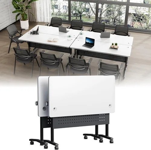 Vista 31 de Folding Conference Table with Wheels, Modular Foldable Conference Room Training Tables for Training Rooms, Flip Top Mobile Rolling Meeting Seminar