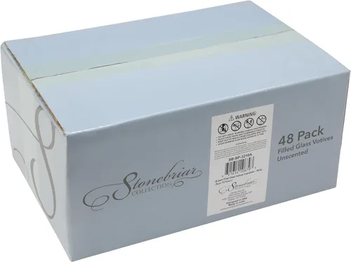 Vista 3 de Stonebriar Velas votivas: 12 horas de tiempo de combustión, velas rellenas de cera de larga duración sin perfume en vidrio transparente para Blanco