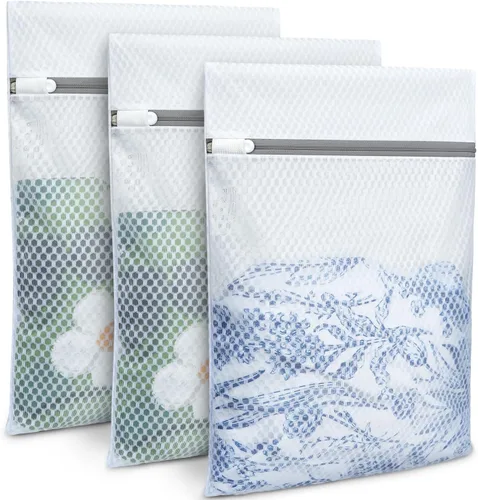Vista 14 de BAGAIL Bolsas de lavandería de malla para lencería íntima y delicadas, 5 unidades (1XL, 2L, 2M)