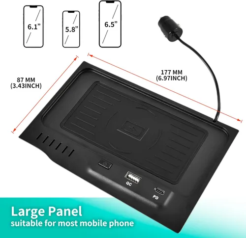 Vista 8 de Cargador inalámbrico para accesorios estilo Nissan Altima L34 2019-2024