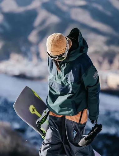 Vista 14 de GSOU SNOW Chaqueta de esquí para hombre, abrigo de nieve para snowboard, cálido, invierno, impermeable, con capucha