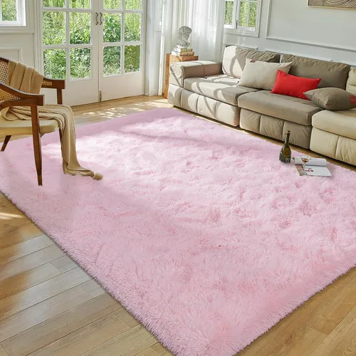 Vista 67 de Softlife Alfombra naranja para dormitorio, alfombra de felpa esponjosa para sala de estar para niñas, alfombra lanuda para niños, alfombra suave