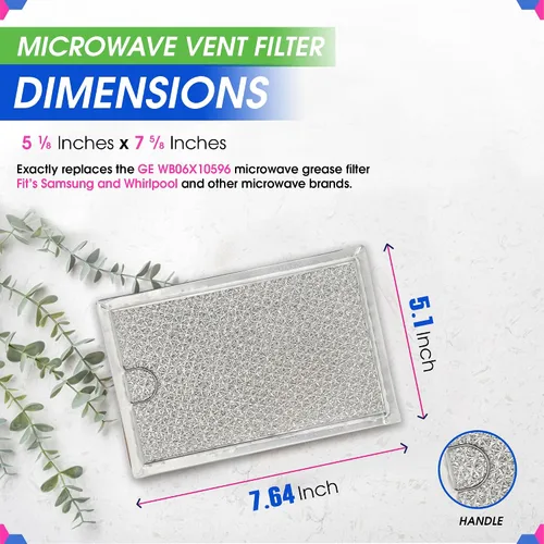 Vista 3 de Reemplazo de filtro de microondas 19.4 cm x 13 cm para GE WB06X10309 WB06X10359 Filtro de grasa de microondas - También se ajusta a LG Kenmore y más