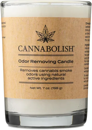 Vista 9 de Cannabolish Vela eliminadora de olores de humo de lavanda, 7 onzas, ingredientes naturales