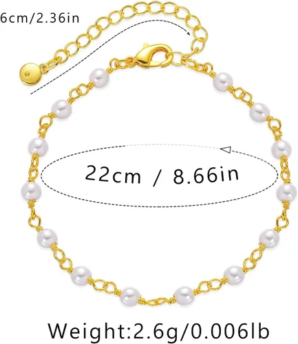 Vista 18 de Tobillera para mujer, chapada en oro de 18 quilates, tobillera con dije de oro, impermeable, para verano, playa, cadena de pie, joyería para regalos