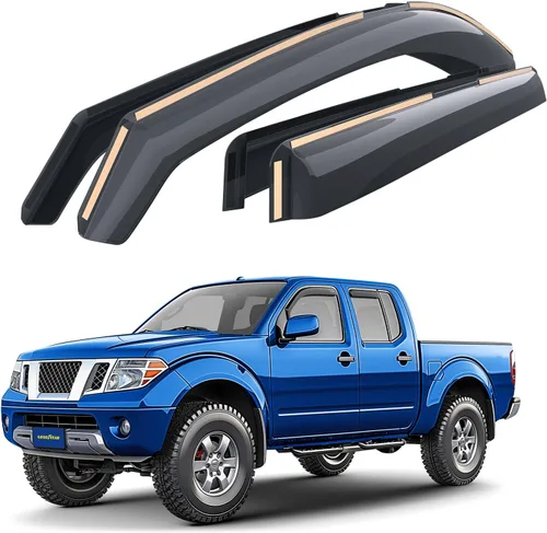 Vista 9 de Goodyear Deflectores de ventana inastillables en el canal para camiones Ford F-150 2009-2014 SuperCrew, protectores de lluvia, viseras de ventana