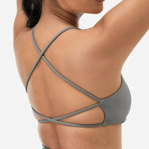 Vista 5 de YEOREO Pearl - Brasier deportivo para mujer, con tirantes cruzados, espalda cruzada, espalda descubierta, extraíble, acolchado, para yoga
