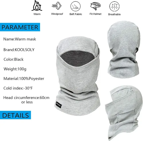 Vista 5 de Pasamontañas de esquí cálido y resistente al viento forro polar para hombre y mujer