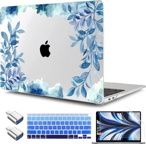 Vista 22 de TWOLSKOO Funda para MacBook Air de 13,3 pulgadas (versión antigua 2018-2021, modelos: M1 A2337, A2179, A1932) - Carcasa rígida con protector de Flor