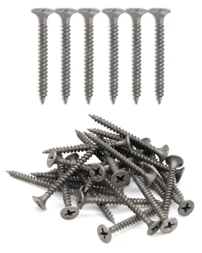 Vista 14 de Tornillos Phillips de cabeza plana #6x1 para paneles de yeso de rosca fina, tornillo de madera de punta afilada, acero al carbono 1022A, fosfato gris