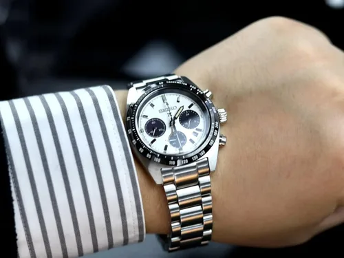 Vista 4 de Seiko Prospex Speedtimer Solar Cronógrafo deportivo con esfera blanca SSC813P1