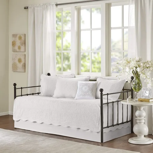 Vista 15 de Madison Park Coastal Damask - Juego de funda acolchada para sofá cama, 6 piezas, 39 x 75 pulgadas
