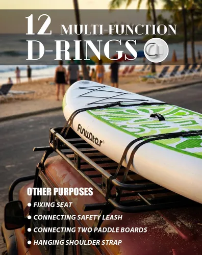 Vista 4 de FunWater Inflatable Stand Up Paddle Board with Beginners SUP Accessories 10'6'' SUP,Anti-Slip EVA Deck,Versatile Yoga/Big Fin Inflatable Paddle