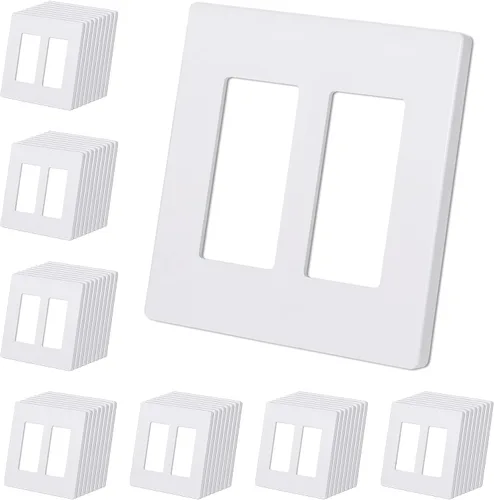 Vista 17 de CML Placa de Pared Decorativa Negra de 4 Posiciones Sin Tornillos, Paquete de 4 Placas de Interruptor de Luz y Cubierta Frontal para Receptáculo