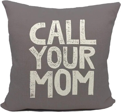 Vista 6 de Call Your Mom - Divertida funda de almohada para hija, hijo, accesorios de dormitorio, fiesta de graduación, 18 x 18 pulgadas, funda de cojín Negro