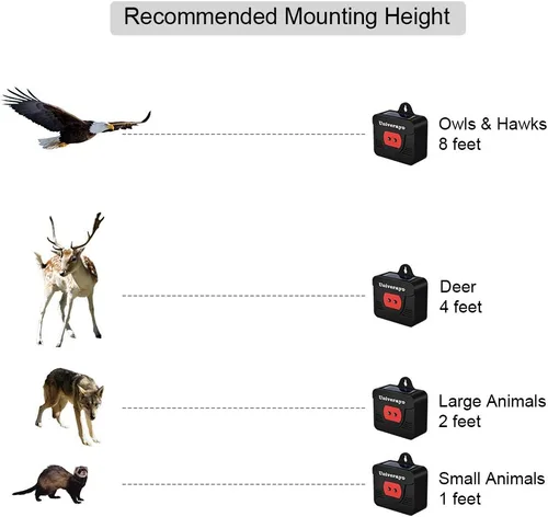 Vista 2 de Coyote Disuasorio Solar Depredador Control Light Deer Repelente Dispositivo repelente de ciervos para animales nocturnos Zorro Skunk Raccoon