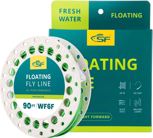 Vista 13 de SF Floating Fly Line for River/Lake, Weight Forward 90FT Fly Fishing Fluo amarillo