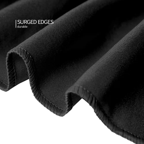 Vista 3 de Surmente - Manteles negros para mesas rectangulares de 6 pies, 30 x 72 pulgadas Protector de mesa ajustado, sin arrugas, tela de poliéster