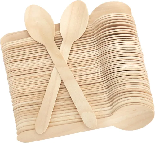 Vista 16 de LotFancy Mini Cucharas de Madera, Paquete de 100, 4 Pulgadas de Largo, Cucharas Desechables de Degustación y Muestreo, Cucharas Degustadoras