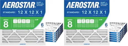 Vista 8 de Aerostar Filtro de aire MERV 8 de 12 x 12 x 1, 4 unidades, tamaño real (11.75 x 11.75 x 0.75), HVAC, aire acondicionado y filtro de horno que
