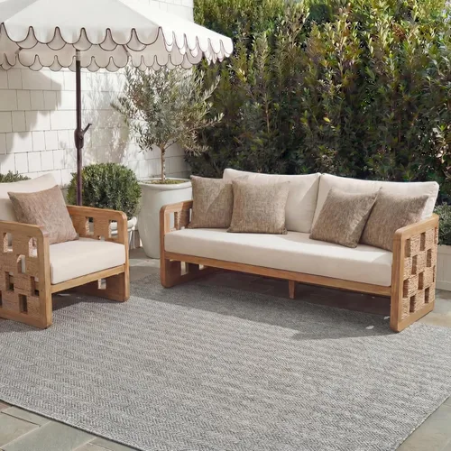 Vista 61 de Safavieh Colección Courtyard CY8022 Alfombra, 2 pies x 3 pulgadas x 5 pies, aguamarina y gris, impermeable, fácil de limpiar, sin pelusa