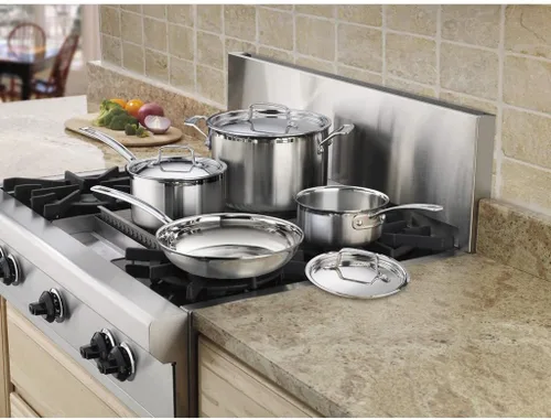 Vista 2 de Cuisinart MCP-7NP1 Multiclad Pro - Juego de utensilios de cocina de triple capa, 7 piezas, con sartén