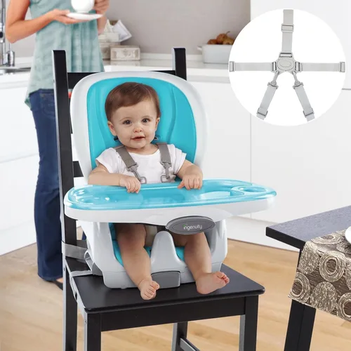Vista 7 de Cinturón de seguridad de 5 puntos para bebés y niños, correas de repuesto universales ajustables para silla de bebé, material resistente y cómodo